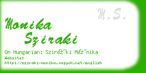 monika sziraki business card